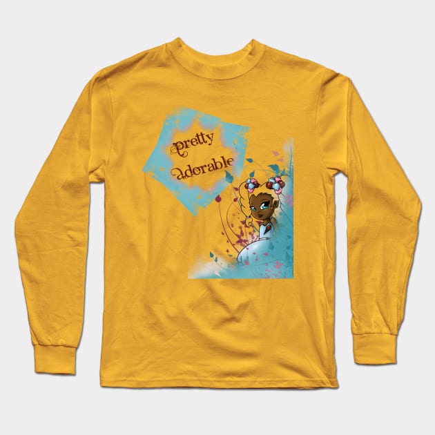 African American Girl and Ice Cream Long Sleeve T-Shirt by treasured-gift